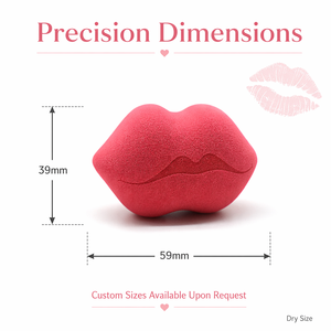 Éponge de maquillage en forme de lèvres JLY avec logos personnalisables, apparence unique, utilisation humide et sèche, éponge de maquillage à double usage - Product Image 2