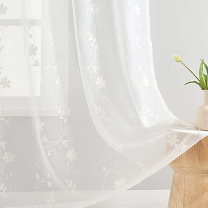Stile europeo tenda bianca trasparente <span class=keywords><strong>finestra</strong></span> Voile nuovi disegni ricami floreali <span class=keywords><strong>tende</strong></span> per soggiorno - Product Image 5