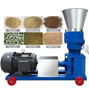 Dieselmotor Tier Mini Geflügel Flach düse Pellet mühle Herstellungs maschine mit 4 Walzen Heimgebrauch 5 Tonnen Pellet isier maschine