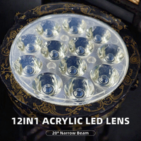 Lente Acrílica Plano-Convexa PMMA 12 en 1 de 45 mm y 20 Grados, IP20, 93% de Transmitancia, Patrón Óptico Estrecho, Iluminación LED para Joyerías