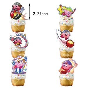 Ensemble de fournitures de fête sur le thème Kirby Star pour enfants, comprenant une bannière, des ballons et des décorations pour cupcakes, pour les filles. - Product Image 4