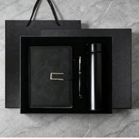 2026 Werbeartikel Firmen-Ledernotizbuch-Geschenkset mit Stift und Flasche Personalisiertes Luxus A5 Journal Schreibwaren Notizbuch