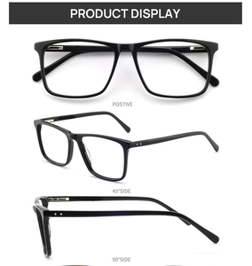 Monture de lunettes optiques rectangulaires classiques pour hommes, monture de lunettes optiques en acétate léger, 3 couleurs - Product Image 3
