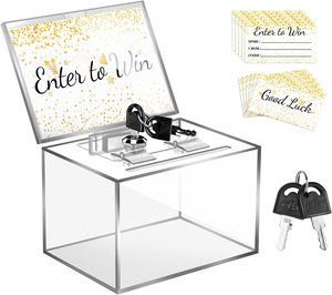 Hộp Quyên Góp Bằng Nhựa Acrylic Có Khóa, Hộp Gợi Ý An Toàn Với Hộp Đựng Ký Hiệu 100 Chiếc Hộp Phiếu Xổ Số Trong Suốt - Product Image 1