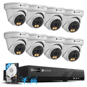 Système de caméra de sécurité PoE 8 canaux, audio bidirectionnel et vision nocturne couleur intelligente, caméra dôme IP 8X 5Mp, NVR 4K 8CH H.265 <span class=keywords><strong>avec</strong></span> disque dur 2 To - Product Image 1