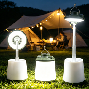 Camping Lights ABS 360 Rotating Stretchable Waterproof With Hook and Power Indicator for White & Warm RGB Atmosphere Hiking Lamp - Product Image 1