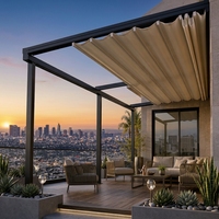 Pergola motorisée rétractable en PVC, directement de l'usine, avec capteur de pluie en option, pour restaurants et repas en plein air
