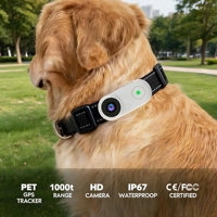 USMILEPET Пластиковый водонепроницаемый GPS-трекер для животных IP67 с камерой, совместимый с Android Find My Hub, HD-камера 1080P для ошейника собак