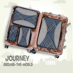 4 ensembles de cubes de compression personnalisés pour le rangement de voyage, organisateurs de bagages avec compartiments pour linge, chaussures, vêtements et sous-vêtements - Product Image 5