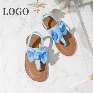 Sandales plates d'été personnalisées avec logo, à nœud, pour filles, taille 23-36 - Product Image 4