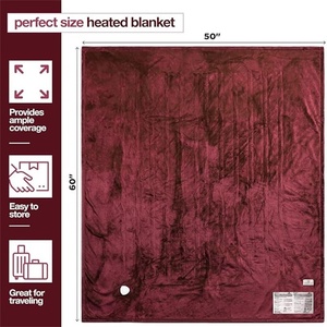 Home Heater Minky Flannel Sherpa 100% Polyester Plain American <strong>Quilted</strong> <strong>Bed</strong> Blanket Heating Electric <strong>Throw</strong> - Product Image 3