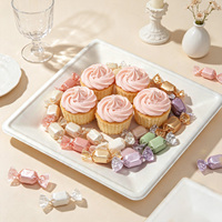 Assiettes carrées en bagasse de canne à sucre biodégradables et compostables, résistantes à la graisse et compatibles micro-ondes pour les fêtes