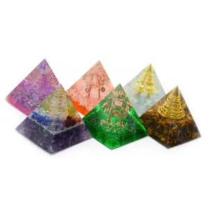Orgone Pyramids Chakra Stone Natural Gemstone Spiritual Healing Crystals Energy <strong>Orgonite</strong> Pyramid Decorative Product Trusted - Product Image 3