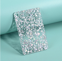 Vente en gros Transparent irisé 3mm feuille acrylique à motif de paillettes publicitaires