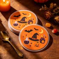 Sous-verre personnalisé en PVC pour Halloween, imperméable, résistant à la chaleur, antidérapant, sous-verre pour boissons, forme personnalisée avec logo, pour cadeaux de fête, fournisseur OEM