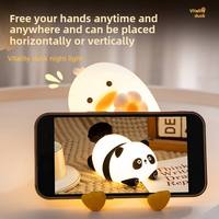 Veilleuse LED Canard Kawaii, Rechargeable USB, en Silicone, Lampe de Chevet pour Enfants, Design Animalier de Dessin Animé pour Bébé, Chambre à Coucher, Salon