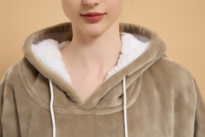 Mùa Đông Mặc Chăn Áo Flannel Lông Cừu Sherpa Một Kích Thước Phù Hợp Với Tất Cả Các Áo Áo Tùy Chỉnh Thiết Kế Logo Áo Chăn - Product Image 5