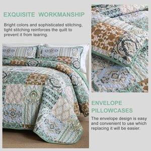 Oem Bohemian Paisley Mềm Sợi Nhỏ Chắp Vá Chăn Siêu Âm Có Thể Đảo Ngược In Coverlet Trải Giường 2 Vỏ Gối Cho Nhà Sử Dụng - Product Image 6
