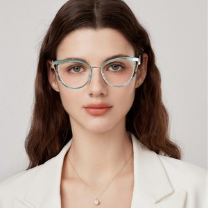 Monture de lunettes œil-de-chat 87316 en TR90 et métal, protection anti-lumière bleue et anti-radiation, monture optique pour femme - Product Image 1