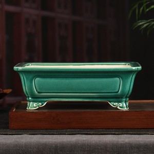Vente en gros grand <span class=keywords><strong>pot</strong></span> à bonsaï en céramique émaillée <span class=keywords><strong>rectangulaire</strong></span> violette vente directe pour <span class=keywords><strong>pot</strong></span> de fleur d'eau - Product Image 2