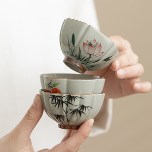 Tasse à thé personnalisée haut de gamme en céramique Dehua, peinte à la main, style Ge Kiln, coffret cadeau moderne, ensemble de tasses à thé - Product Image 4