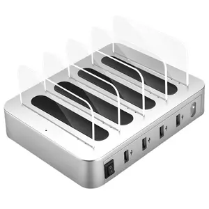 Mobile tablet 4-port USB holder charging dock 5V2.4A smart charging dock Multi-Ports Charger Pad