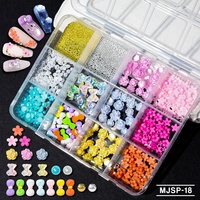 Hiasan kuku Resin bunga dasi kupu-kupu 3D, Set perhiasan seni kuku mutiara setengah bundar, dan berlian imitasi pipih untuk dekorasi DIY
