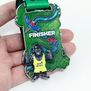 Medalla Fabricante Venta al por mayor Diseño Aleación <span class=keywords><strong>de</strong></span> zinc Metal 3D Gold Award Marathon Running Finisher Medallas deportivas Medalla <span class=keywords><strong>de</strong></span> gorila personalizada - Product Image 2