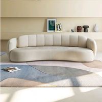 Nouveau design moderne canapé incurvé meubles tissu blanc cadre en bois massif intérieur maison derniers canapés de salon