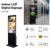 Pantalla Táctil Digital de Señalización de 55 Pulgadas 4K para Interiores, Kiosco Interactivo Android con Pantalla LCD para Publicidad en Centros Comerciales