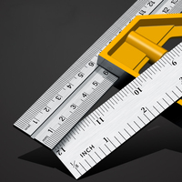Règle d'angle multifonction réglable en acier inoxydable 300 mm, règle d'angle carrée mobile pour le travail du bois