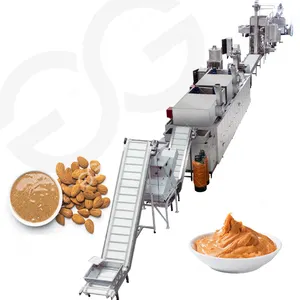 Mesin pemroses kacang mentega kacang 300KG 1000KG otomatis Penyedia lini produksi mentega Almond campuran rasa