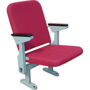 Silla Plegable para Auditorio, Tapizada en Tela Roja, con Estructura de Acero, para Salas de Conferencias Escolares - Product Image 2