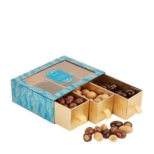 Luxury gift boxes for present chocolates cookies and dry fruits Combo packaging sweets drawer box design