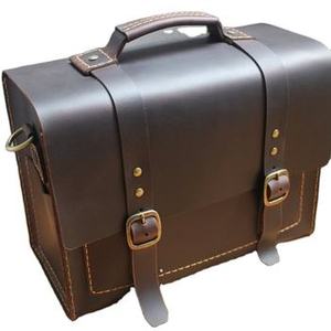 Custom Logo Genuine <b>Leather</b> Business <b>Briefcases</b> & Laptop Bags for Men Office Use Zipper Closure Premium <b>Leather</b> Shoulder Bag - Product Image 4