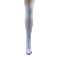 Chaussettes de sport unisexes personnalisées, hauteur genou, tricotées, en coton/spandex/polyester écologiques, respirantes, antibactériennes, anti-transpiration