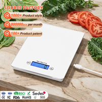 Báscula Digital de Cocina Recargable por USB, Báscula Multifuncional para Alimentos, Báscula Electrónica de Alta Precisión para Hornear en Casa