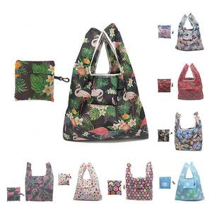 Bolsas de compras plegables de nailon personalizadas Bolsa de nailon Ripstop ecológica Bolsa de compras de poliéster plegable reutilizable - Product Image 4