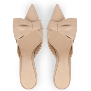 Mule Pump Slip On sandali <span class=keywords><strong>con</strong></span> punta chiusa mezze <span class=keywords><strong>scarpe</strong></span> da donna 2023 nuovo Design tacchi sottili <span class=keywords><strong>con</strong></span> fiocco - Product Image 3