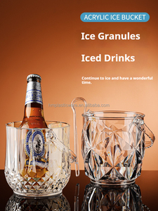 Hm 1.2L 1.3L Trong Suốt Rượu Vang Rượu Sâm Banh Bia Nhựa Rõ Ràng Acrylic Xô Đá Đồ Uống Bồn Với Xử Lý - Product Image 3