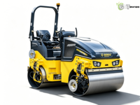 Rouleau vibratoire tandem à double tambour BOMAG BW120 de 3 tonnes d'occasion, conforme aux normes EPA |   Compresseur d'asphalte avec moteur Kubota EURO 5, puissance 30 kW
