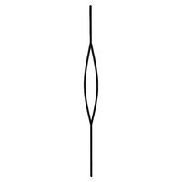 Balustre d'escalier intérieur en aluminium noir, à boucle ovale simple, décoratif