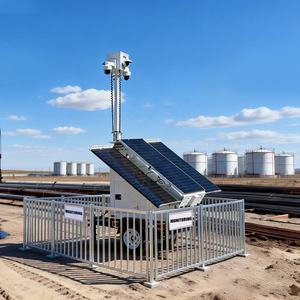 Remorque de vidéosurveillance solaire mobile 6m avec mât manuel pour chantier de construction - Product Image 1