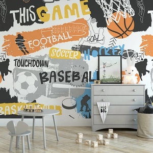 Slogans sport basket-ball hockey football football <span class=keywords><strong>papier</strong></span> <span class=keywords><strong>peint</strong></span> imprimé personnalisé - Product Image 2