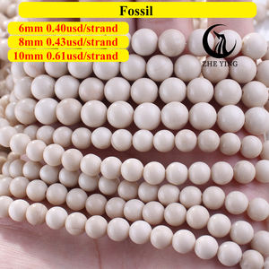 Zhe Ying 6mm 8mm 10mm perles fossiles pierre naturelle perles fossiles cristal <span class=keywords><strong>de</strong></span> guérison pierre précieuse en vrac fossile naturel pierre <span class=keywords><strong>de</strong></span> rivière jaspe - Product Image 5