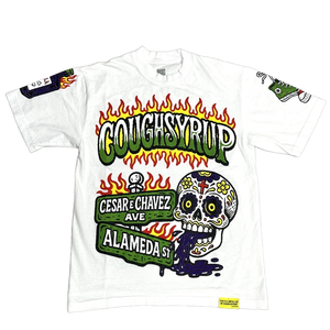 T-shirt da uomo stampata in cotone 100% di alta qualità, vestibilità oversize - 'That's a AWFUL LOT of COUGH SYRUP' - Product Image 3