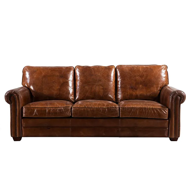 Vintage Retro de cuero antiguo sofá Chesterfield para sala de Hotel Club