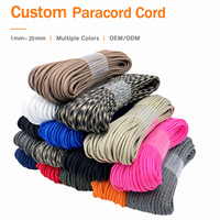 Cordes Paracord 1mm 3mm 4mm 6mm 8mm 10mm 14mm 16mm 20mm Légères et Durables pour le Camping, Cordes de Parachute Noires en Nylon/Polyester – Toutes Tailles