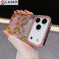 Coque de Téléphone Antichoc de Luxe à Motif Papillon 3D, Style Diamant Dégradé, pour iPhone 17 Air Pro et iPhone 16