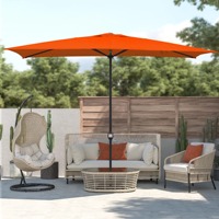Parasols de terrasse commerciaux modernes rouges de 3 mètres, imperméables, en polyester, avec mât central, pour hôtels et espaces extérieurs